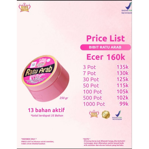 BODY LOTION BIBIT RATU ARAB KEMASAN BARU FREE BONUS PULSA