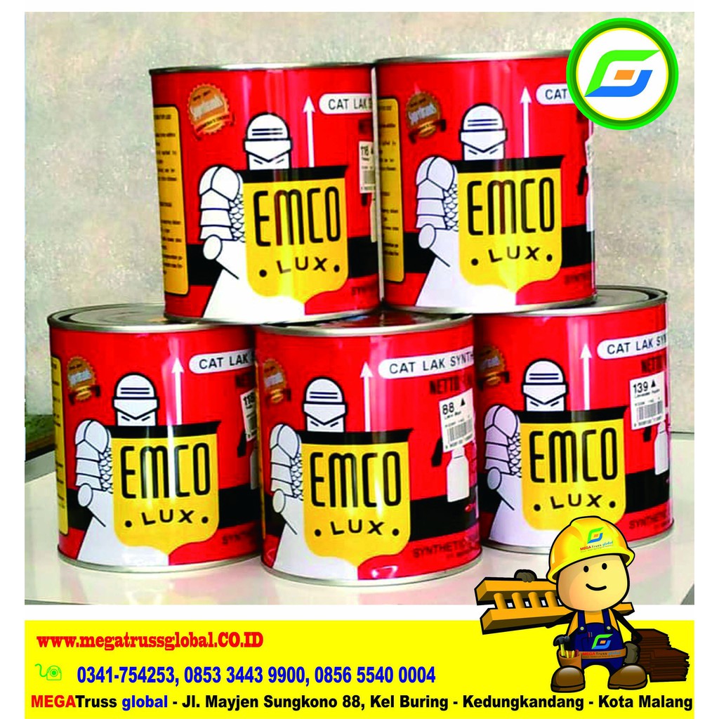 Cat EMCO Segitiga 0.5 Kg - Cat Kayu dan Besi - Lux Synthetic di Malang- cat kayu- cat besi