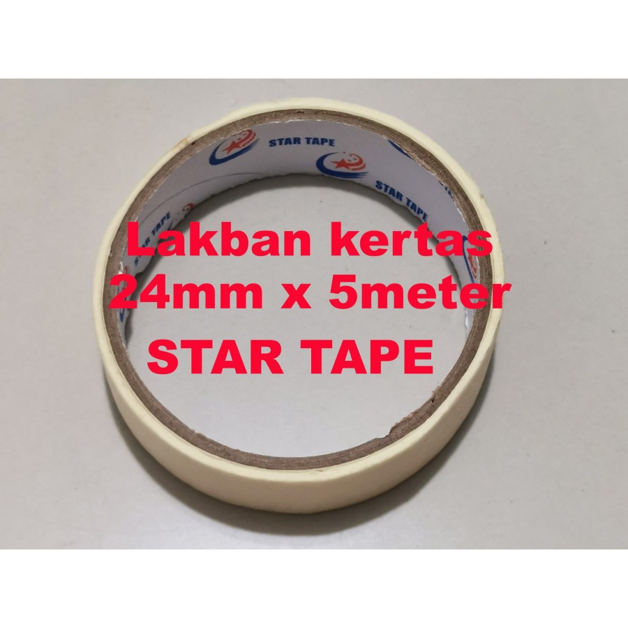 

LAKBAN KERTAS 24mm x 5 meter STAR TAPE - MASKING TAPE 1 INCH