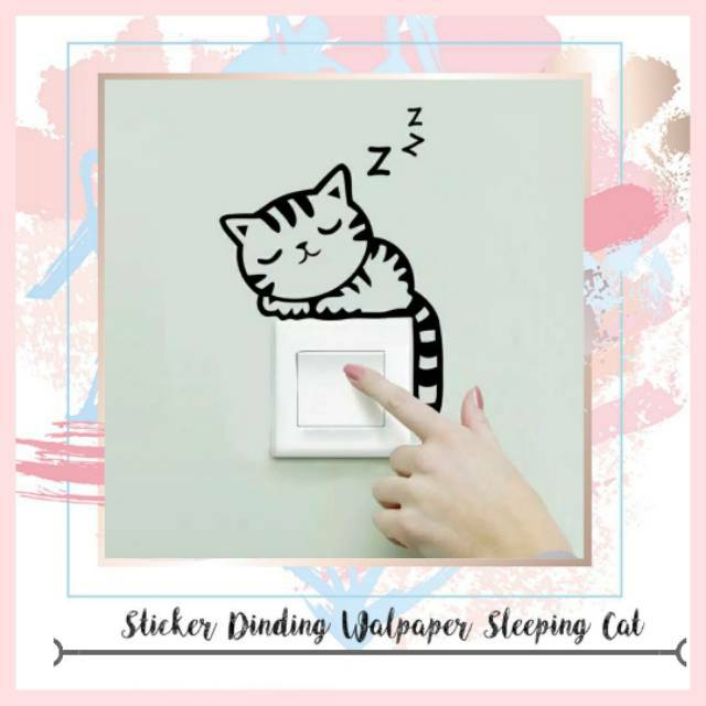 STICKER KUCING UNTUK CETEKAN LAMPU