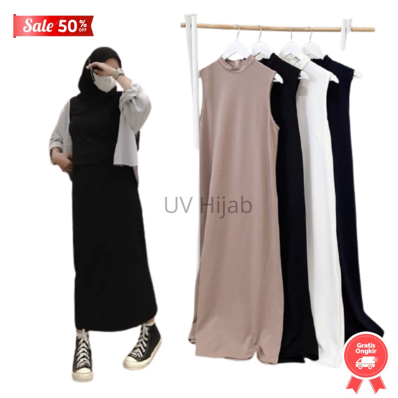 INNER DRESS [SLEEVELESS]  FRIENDLY SINGLET DALEMAN  GAMIS MUSLIM