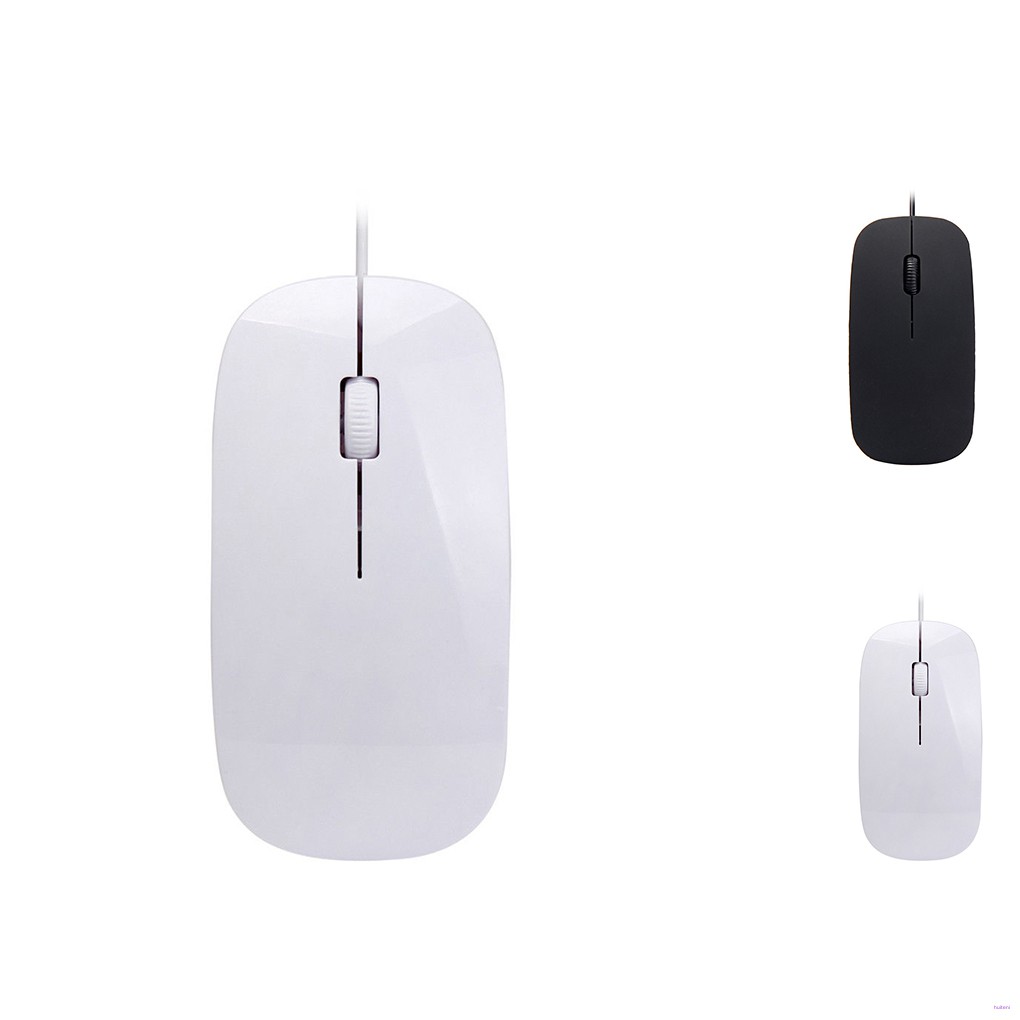 Mouse Gaming Mini Ultra Tipis Warna Hitam Putih Matte Dengan Kabel Usb Untuk Pc/Laptop