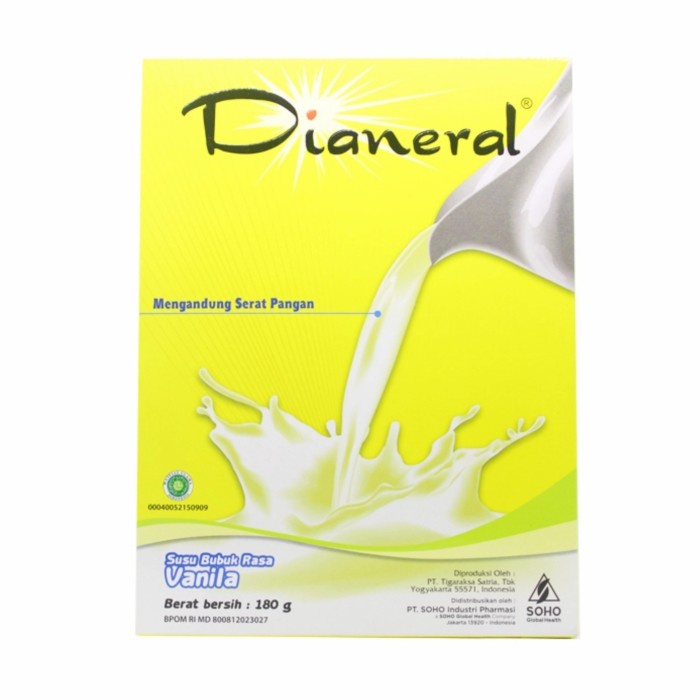 

DIANERAL SUSU BUBUK VANILA 180G 180GR 180GRAM 180 G GR GRAM / BOX AMPUH