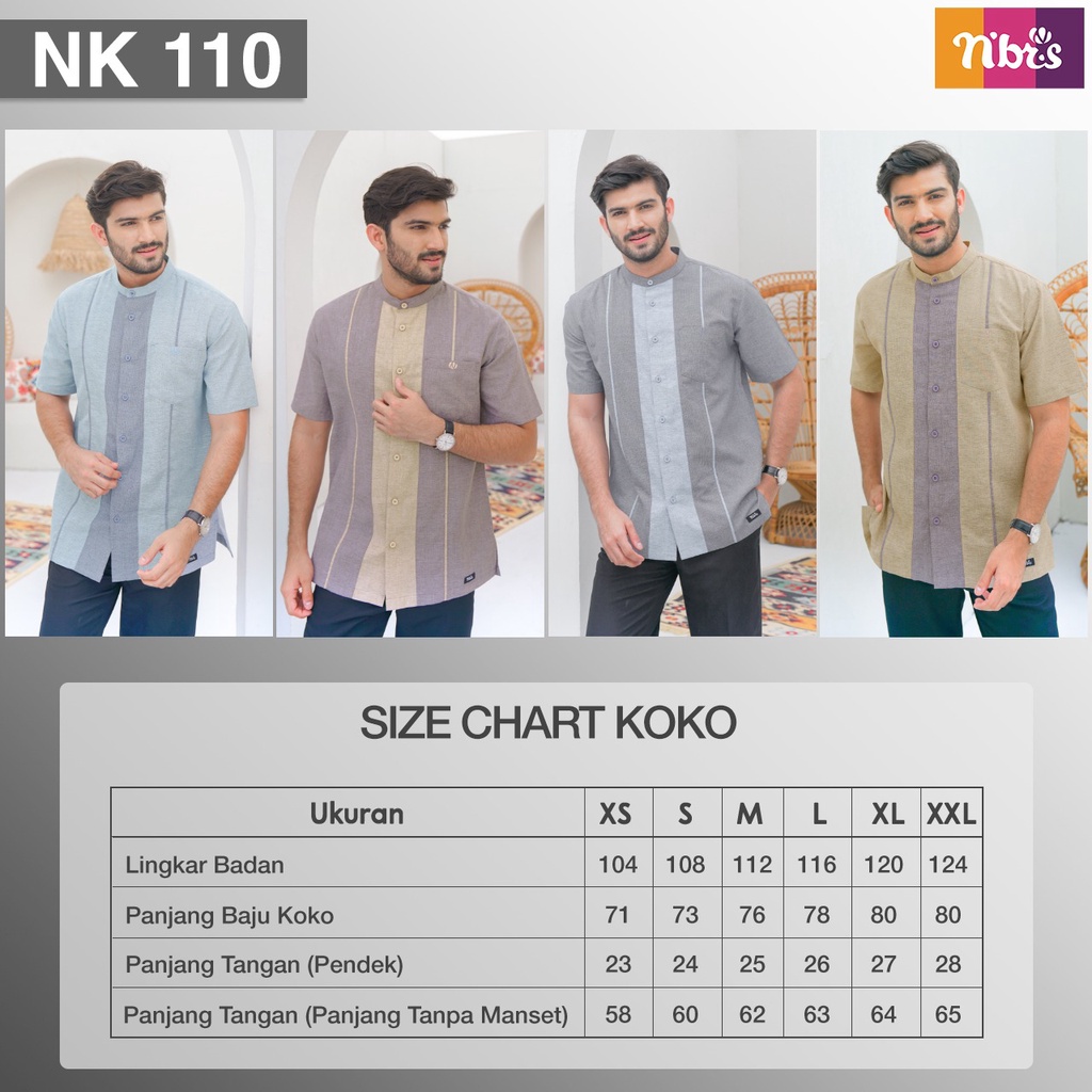 Nibras Koko Pria NK 110 Bahan Intrarami Rayon atasan Pria Casual Outfit Modern