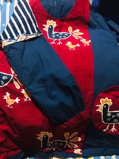 Blus Batik Cap Ayam Saku Bundar