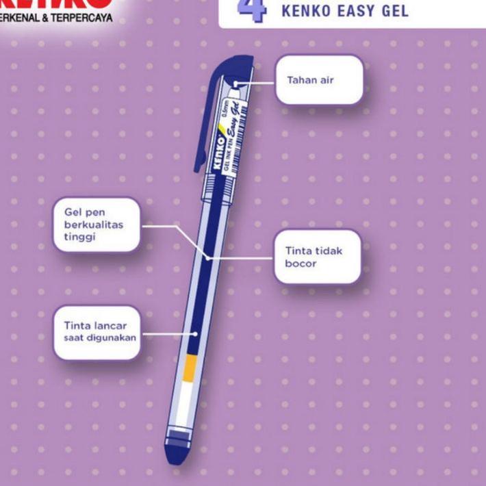 

⇱ Pulpen gel kenko easy 0.5mm ( 12 pcs ) ㅈ