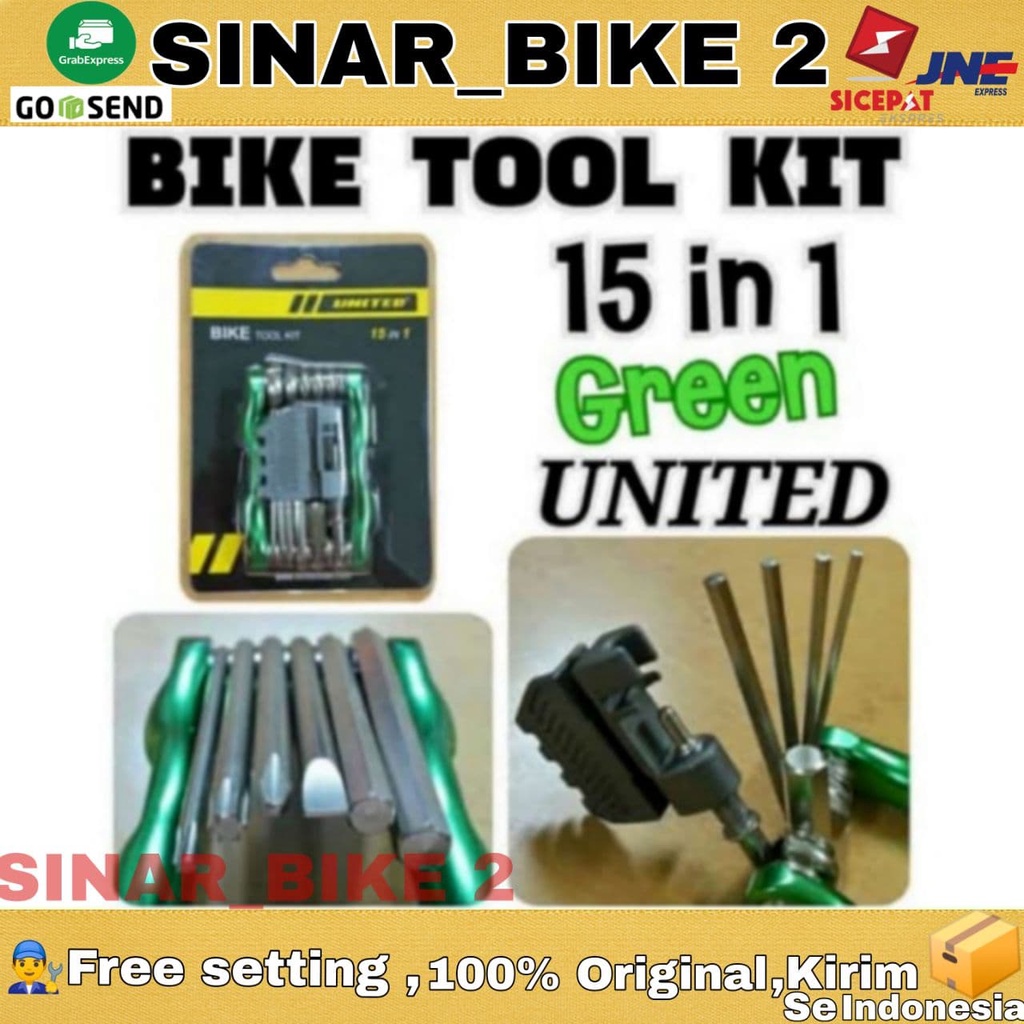 Bike Tool Kit UNITED 15 in 1 + Pemotong Rantai