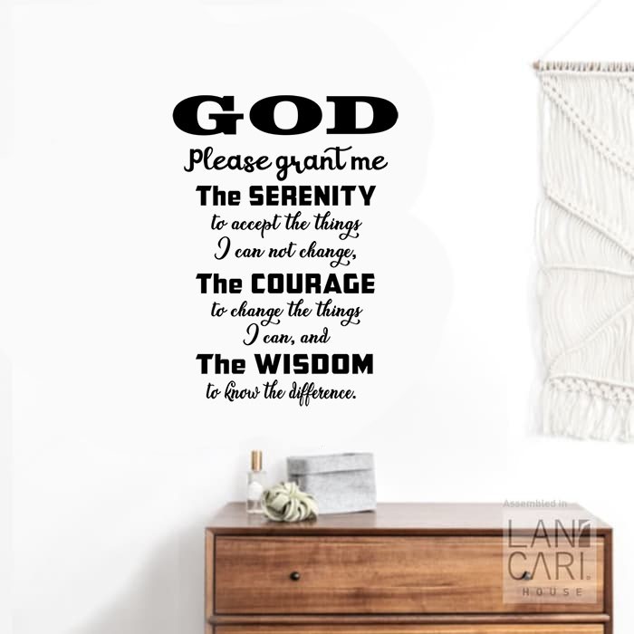 Sticker Cutting Vinyl Dekorasi Dinding Rumah Kamar Serenity Pray