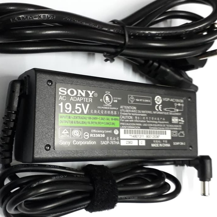 Adaptor Charger Laptop Sony VAIO VGN-BX168GP VAIO VGN-BX4AANS VGN-BX4AAPS VGA-AC19V10 VGA-AC19V11