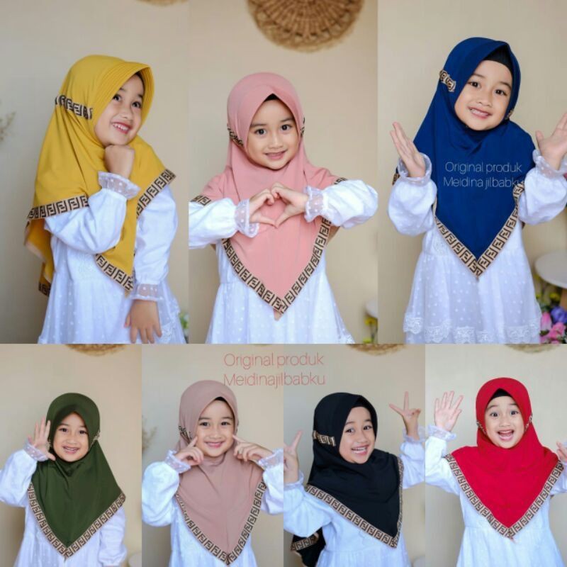 Jilbab Fendi Anak Serut Belakang