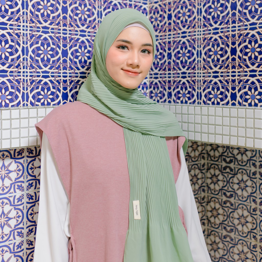 Lozy Hijab - Bawal Pleats Shawl ( Pashmina Plisket )-Avocado