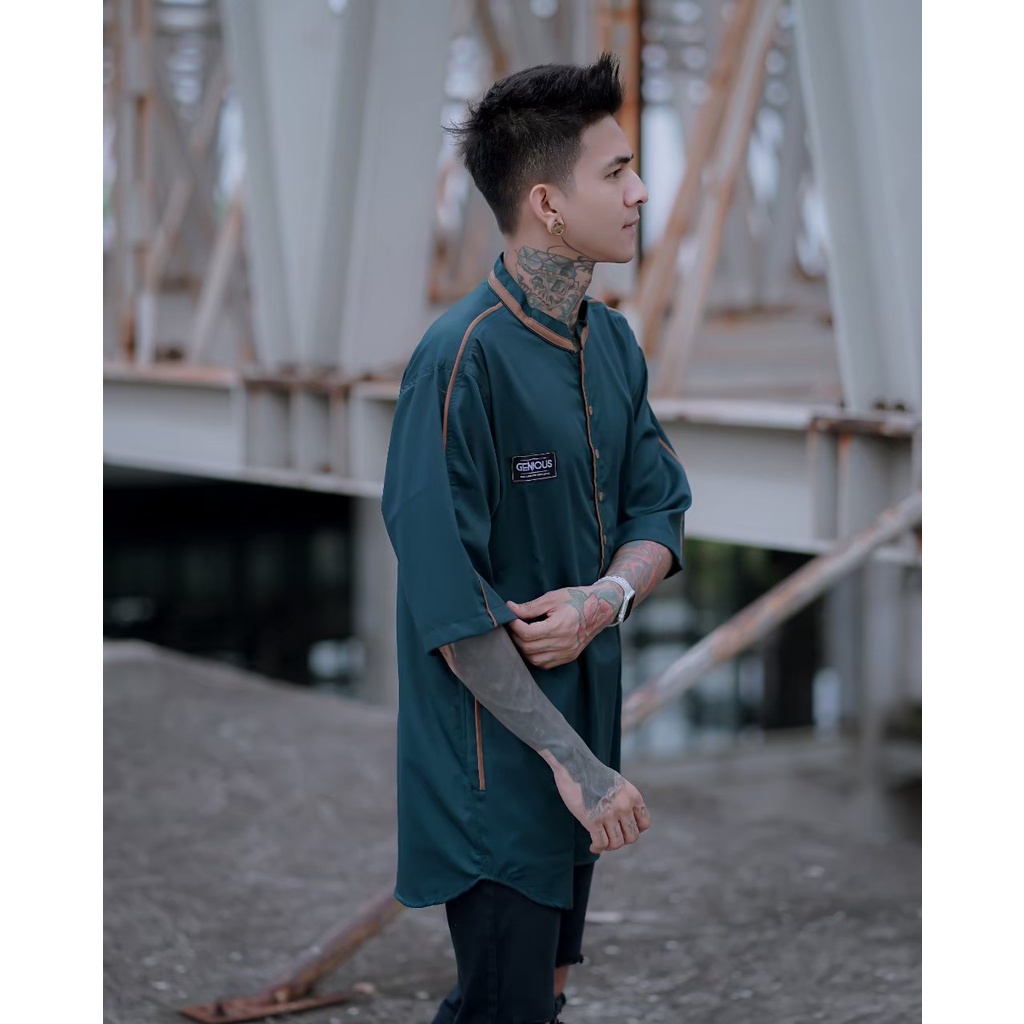 BAJU KOKO MODERN LENGAN 3/4/ BAJU KOKO PRIA TERBARU DAN TERLARIS/ KOKO KURTA KAOS DEWASA/BAJU LEBARAN 2022/ PUTIH M L XL