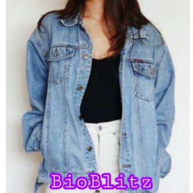  Jaket Jeans Levis Oversize Cewek wanita Bioblitz biowash 