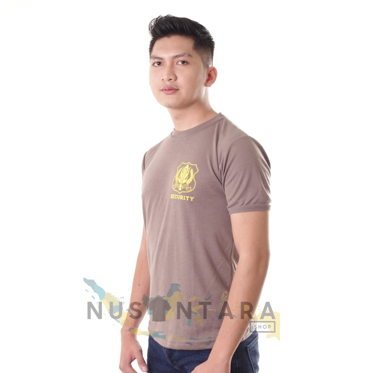 Kaos Satpam Terbaru Warna Cream Kerah Pendek Kaos Security Warna Cream Kaos Dalam Satpam Terbaru