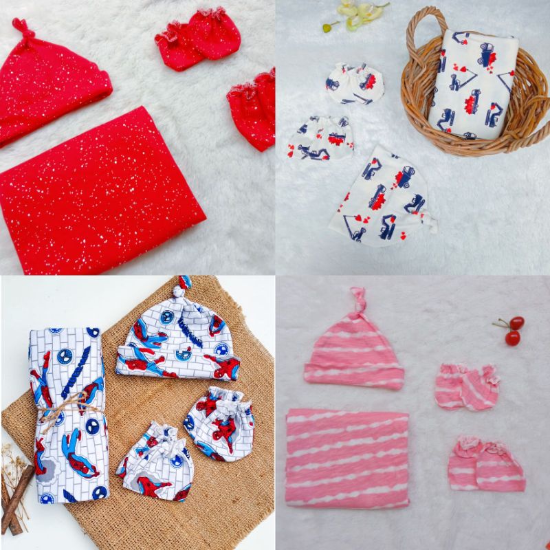 MANADO BEDONG LOYOR SWADDLE BAYI SET TOPI KAOS SARUNG TANGAN KAKI