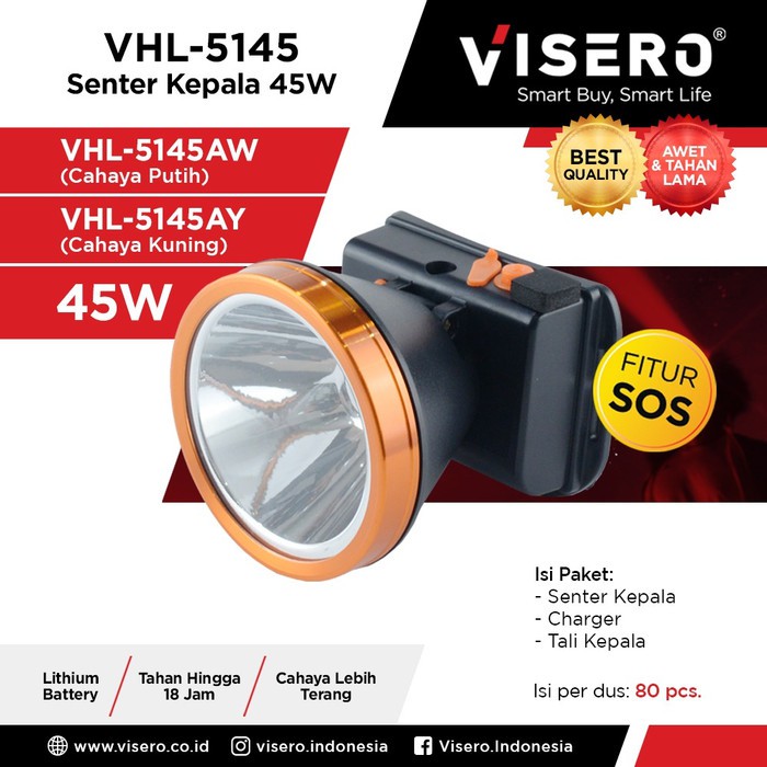 Senter Kepala Besar 45W Cahaya Putih (VHL-5145AW)