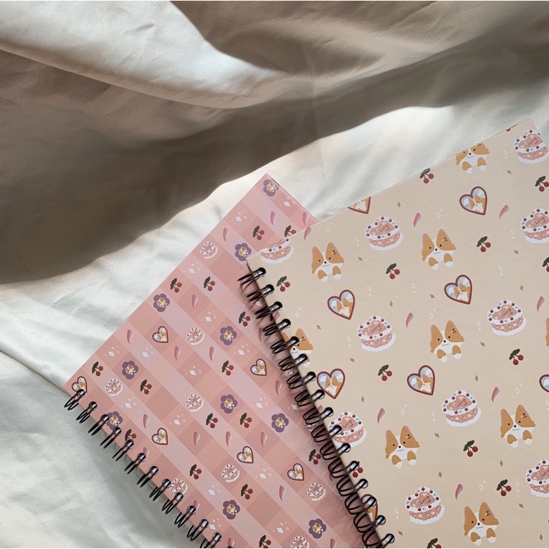 

A4 giant notebook cherry collections (ring binded notebook with dotted paper)