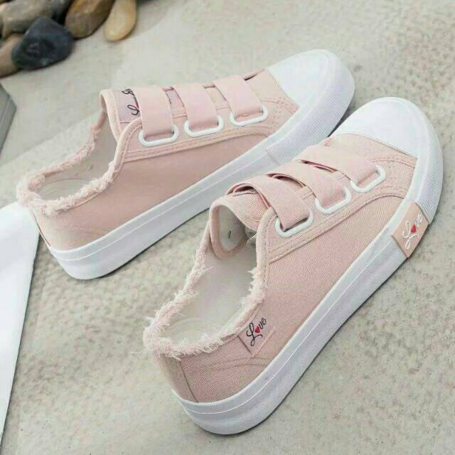 [PENGIRIMAN DARI JKT] - SN189 SEPATU SNEAKER TANPA TALI FASHION IMPORT WANITA