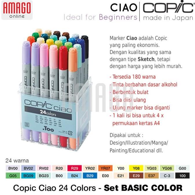 

COPIC CIAO - 24 COLOR SET - BASIC COLOR - CCM/24BC ---READY---