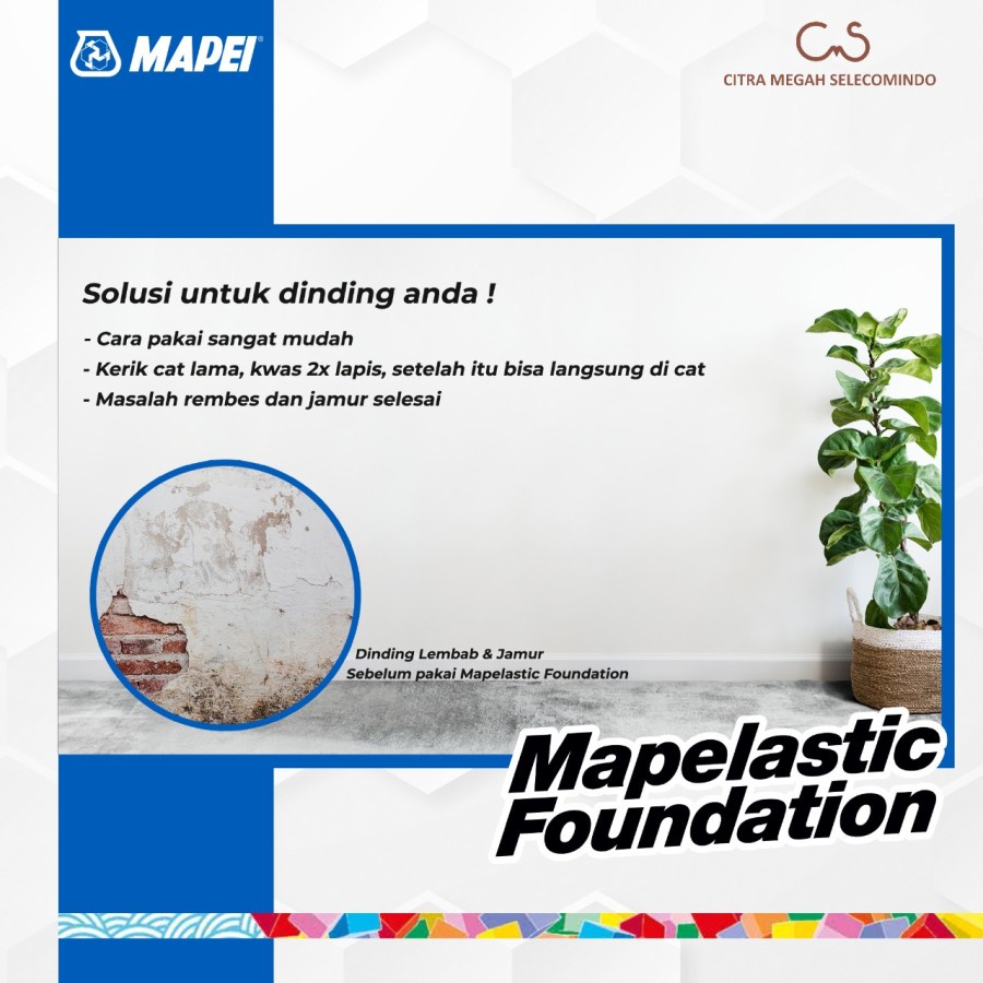 CMS | Mapei Mapelastic Foundation - waterproofing cocok untuk dinding lembab serta berjamur