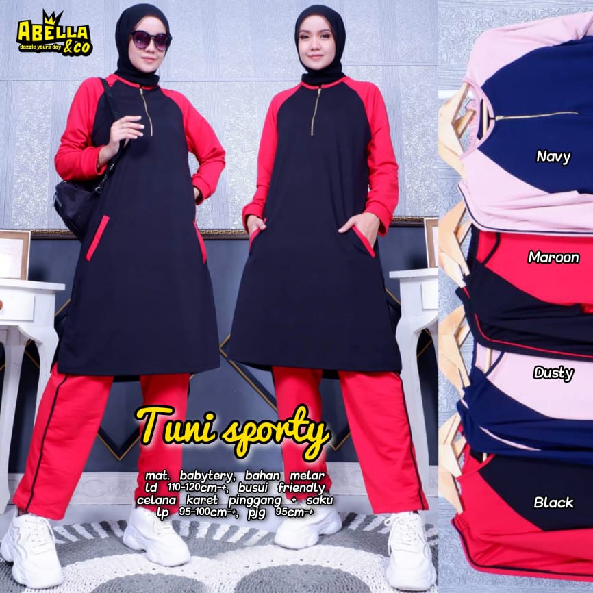 TUNI SETELAN SPORTY / 25.9 / BAHAN BABYTERRY / LD 110-120 CM / ALLSIZE FIT M-XXL / ABELLA