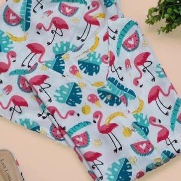 ❃ Kain Rayon motif anak - katun rayon lembut corak buah - motif flamingo ✭