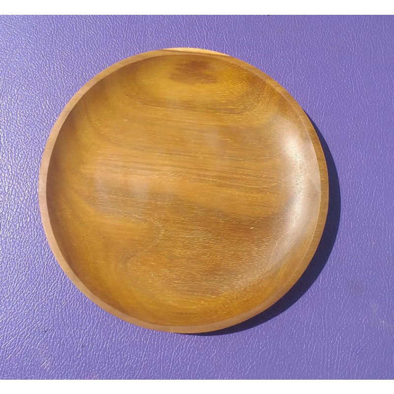 piring bulat/piring liuk 20cm.kayu jati