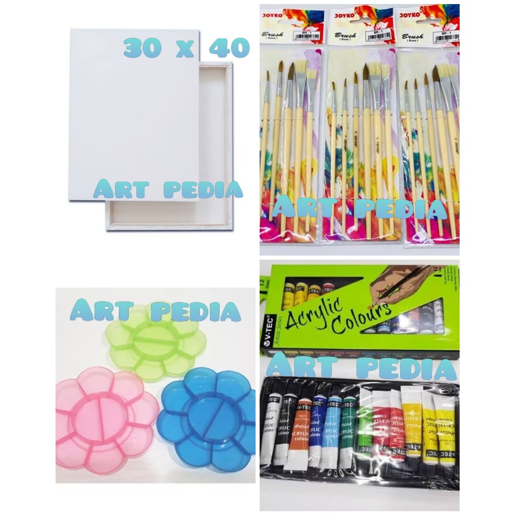 

Paket Kanvas Lukis 30x40 (kanvas+_kuas+palet+cat akrilik)
