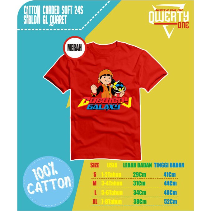 Kaos Anak Distro Boboiboy 1-8 Tahun