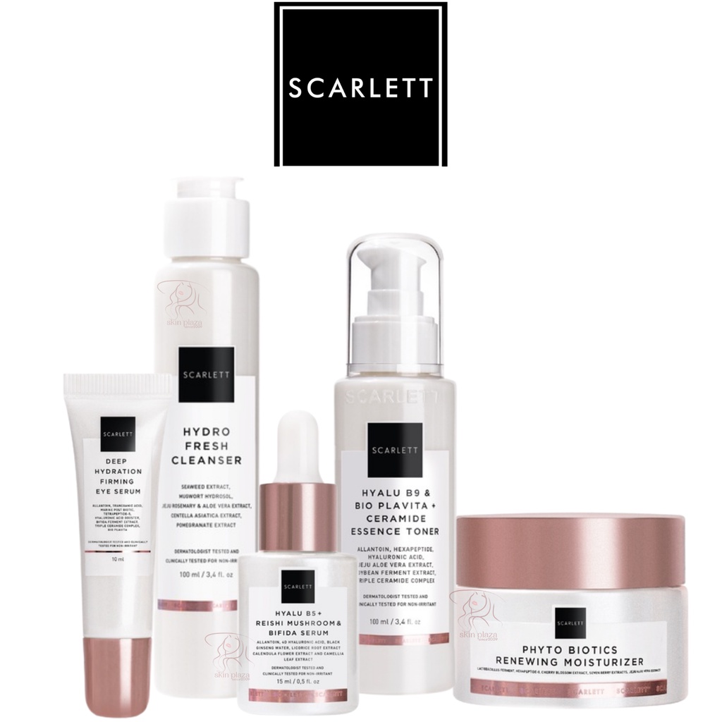 Scarlett Whitening Age Delay Body Lotion Shower Scrub Facial Wash Eye Serum Cream Toner Mugwort Soothing &amp; Hydrating Gel Mask Glow Mini Series Felicya Angelista Free Gif