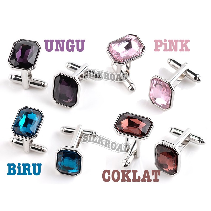 Fashion accessories manset cuff link cufflink kemeja dasi square kotak