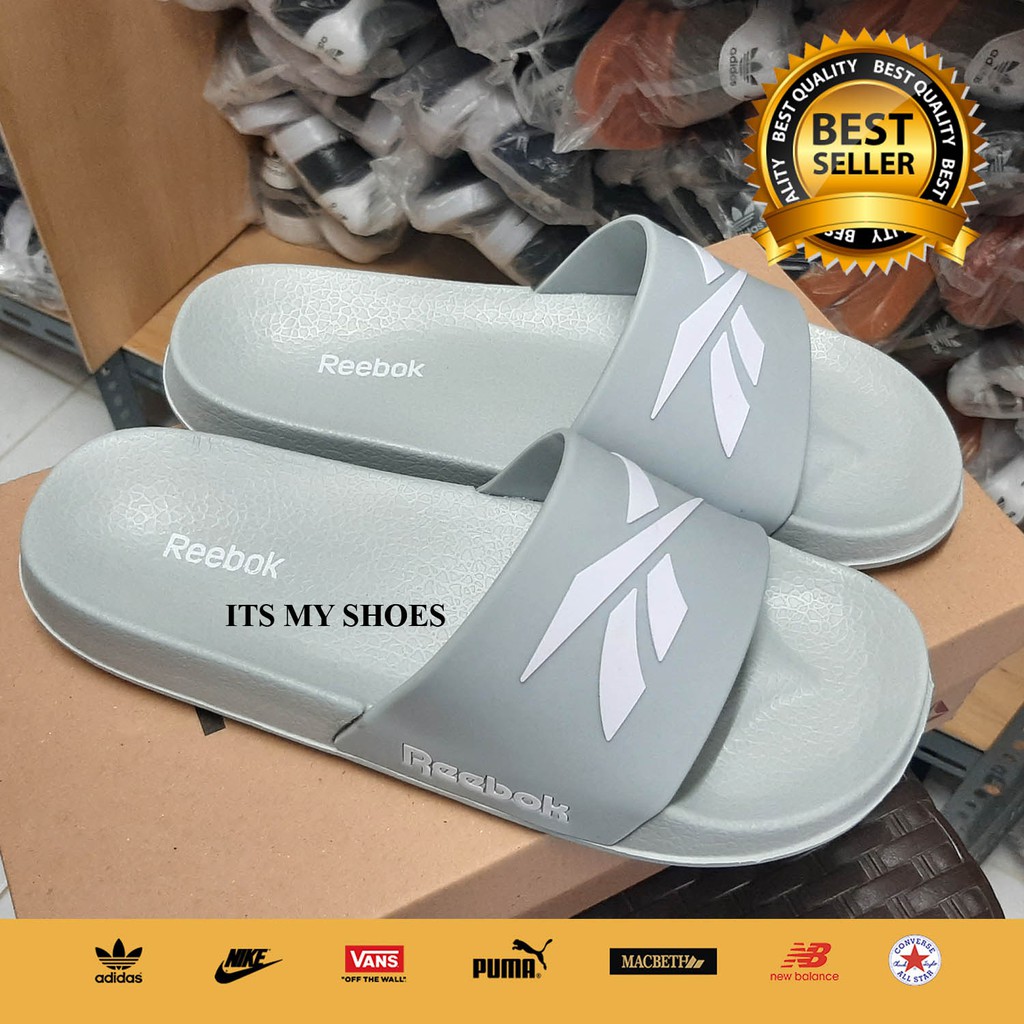  Sandal  Slop Karet  R3ebok Import  Cream Shopee Indonesia