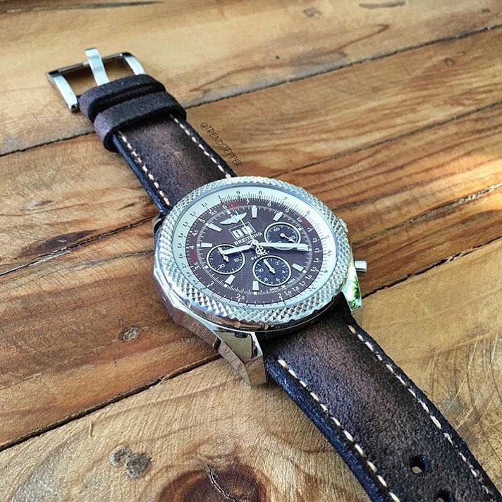 20mm Breitling Emergency, Avenger Blackbird Genuine leather Strap Serie Ocean One Gunny Straps