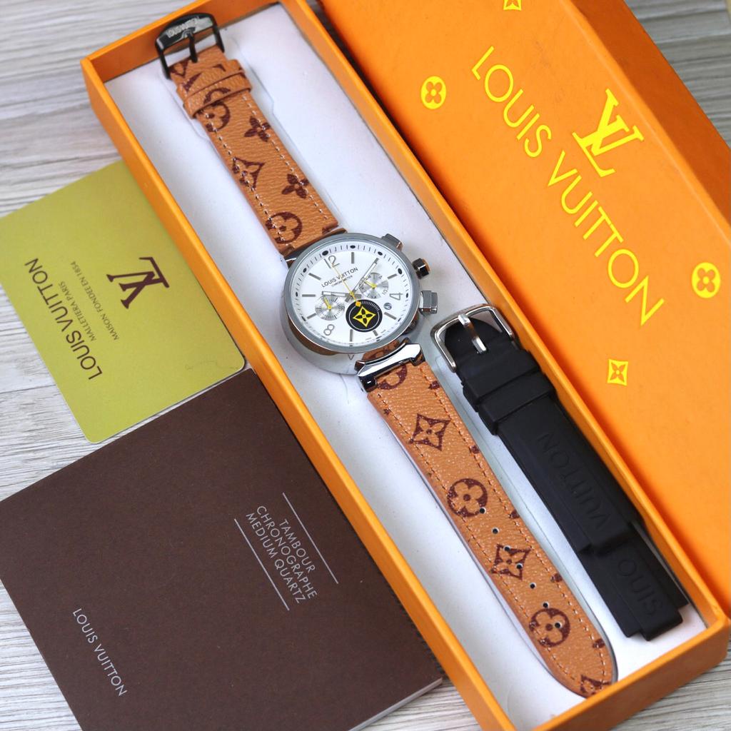 Grosiran Jam Tangan Wanita 4160YK Analog Strap Rubber Free Strap Kulit Include Box Original (COD)