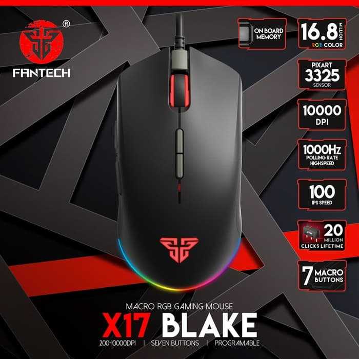 Fantech X17 Blake Macro RGB Gaming Mouse 7 Button 10000 DPI