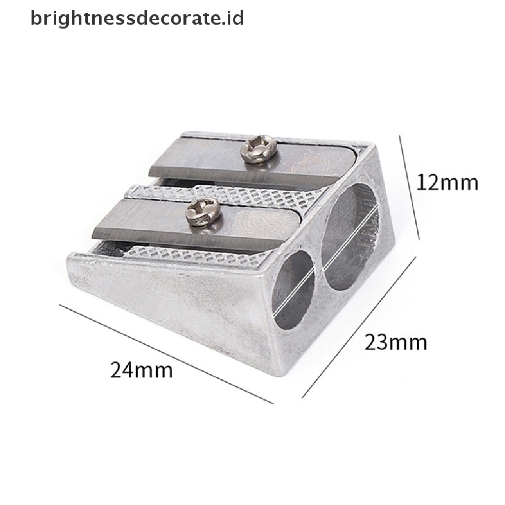 [birth] New Reliable Metal Pencil Sharpeners Double Hole Drawing Writing Sharpener  [ID]