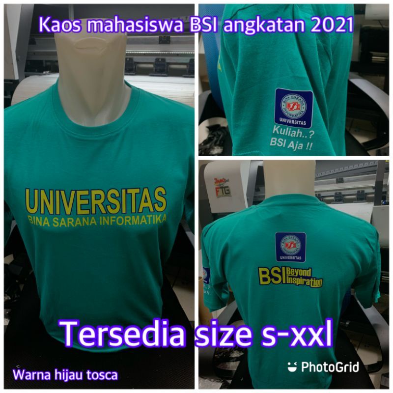 kaos universitas BSI angkatan 2021 cotton combed 30s