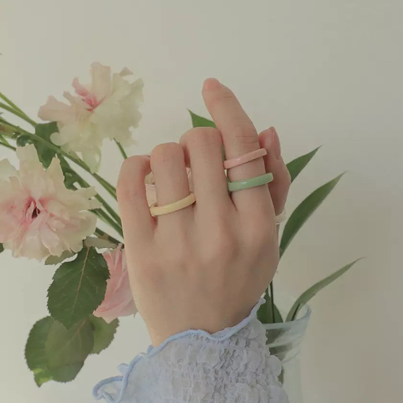 Cute IG style Korean resin acrylic ring