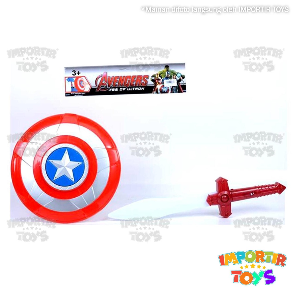 Mainan Anak Tameng Captain America + Lampu + Suara Berkualitas Keren