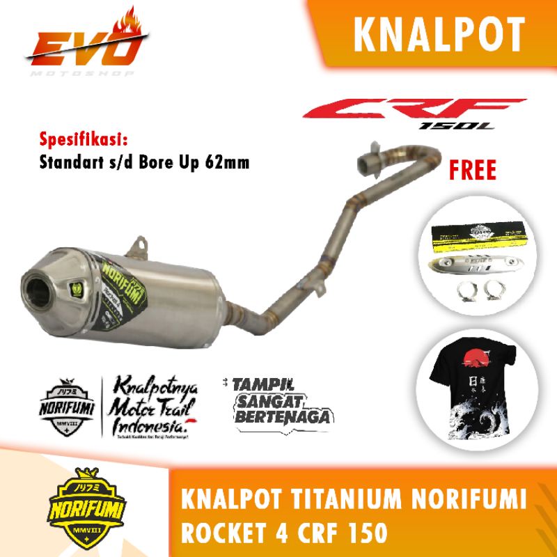 knalpot norifumi crf 150 rocket 4 titanium