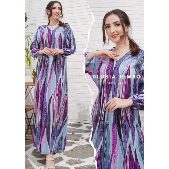 Daster arab DLUSIA JUMBO AZMI Dress Rayon Mewah Super Best Seller