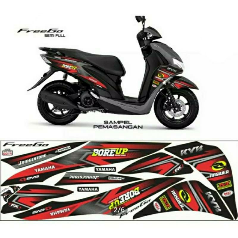 STIKER STRIPING MOTOR VARIASI FREEGO SEMI FULL / STICKER FREEGO
