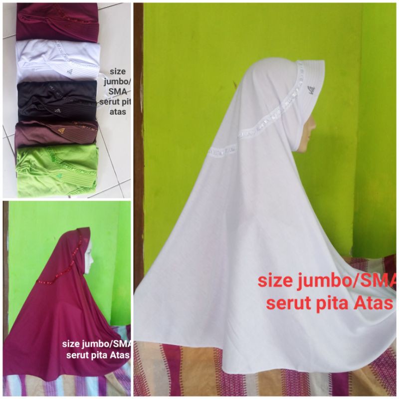 Hijab Sekolah Anak SMA Serut Pita Atas//Hemy Rabbani KW