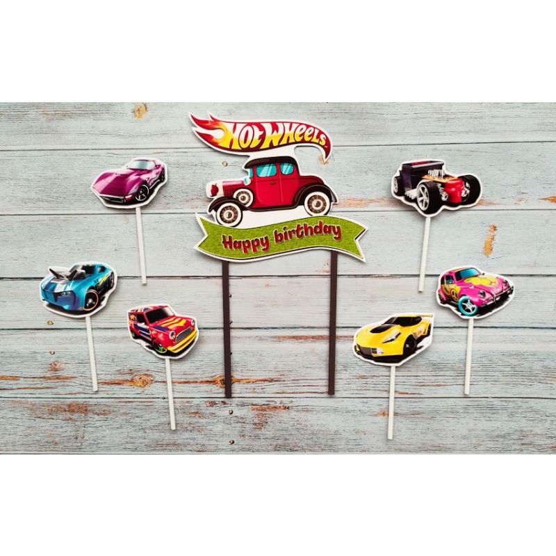 satu 1 set topper toper hiasan tusukan kue cake nasi tumpeng puding ulang tahun happy birthday karak