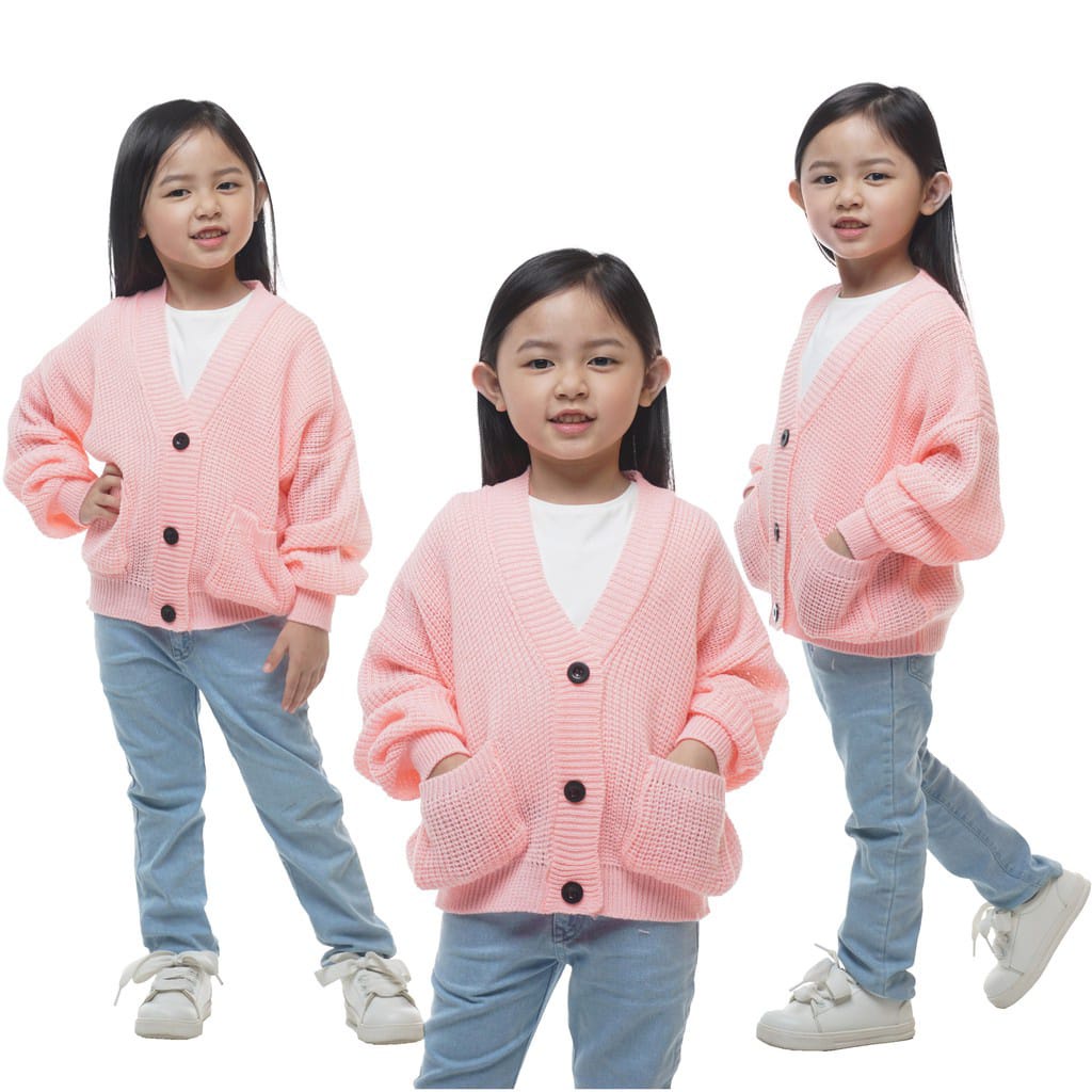 Sweater Cardigan Rajut Anak Premium 7get /Atasan rajut anak/Murah Bisa COD