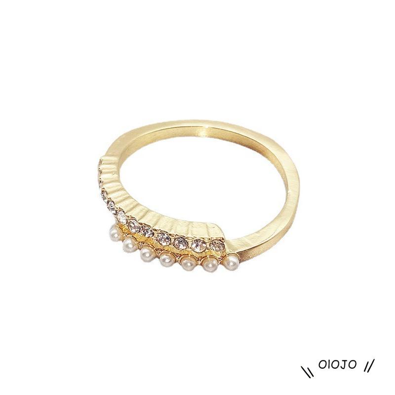 Cincin Model Terbuka Desain Mutiara Simpel Untuk Wanita - ol2