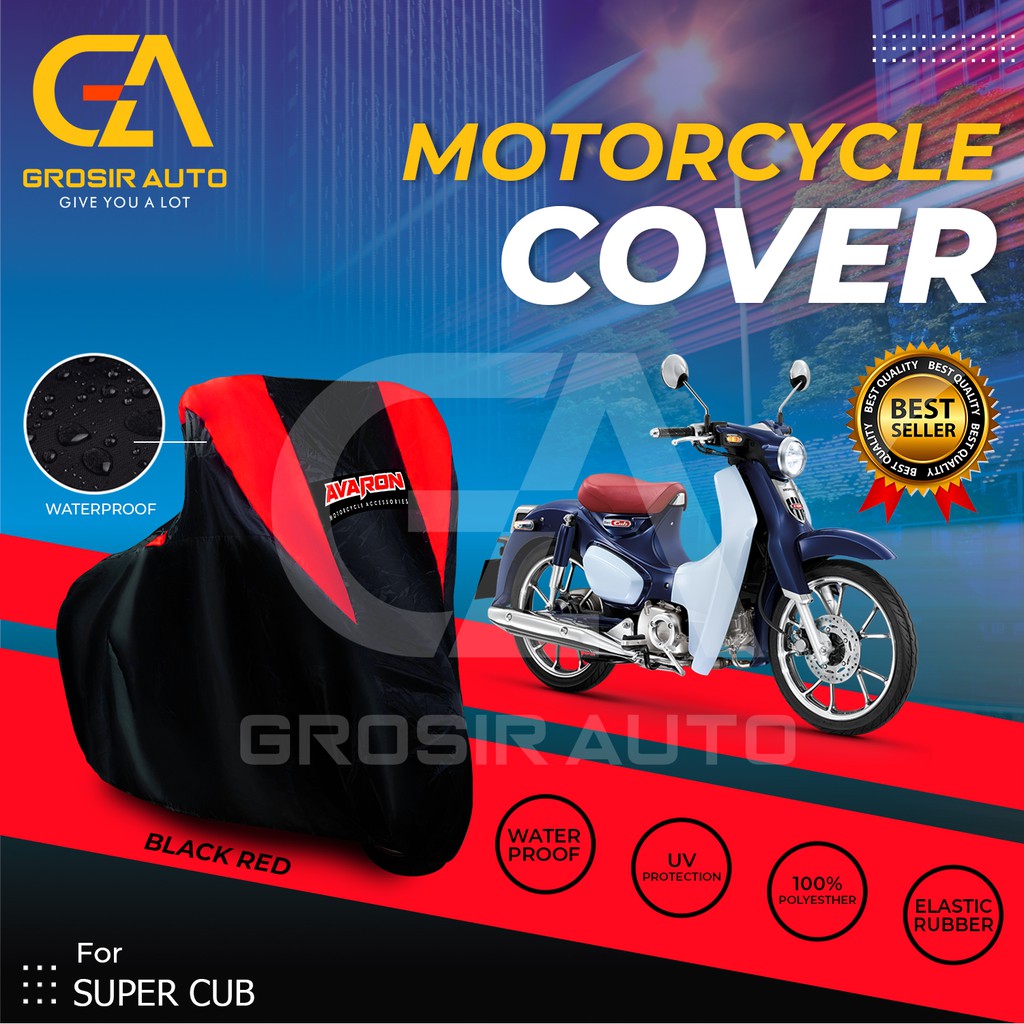 Sarung Motor AVARON SUPER CUB/ Penutup Pelindung Body Cover Motor Warna Anti Air Merk Avaron