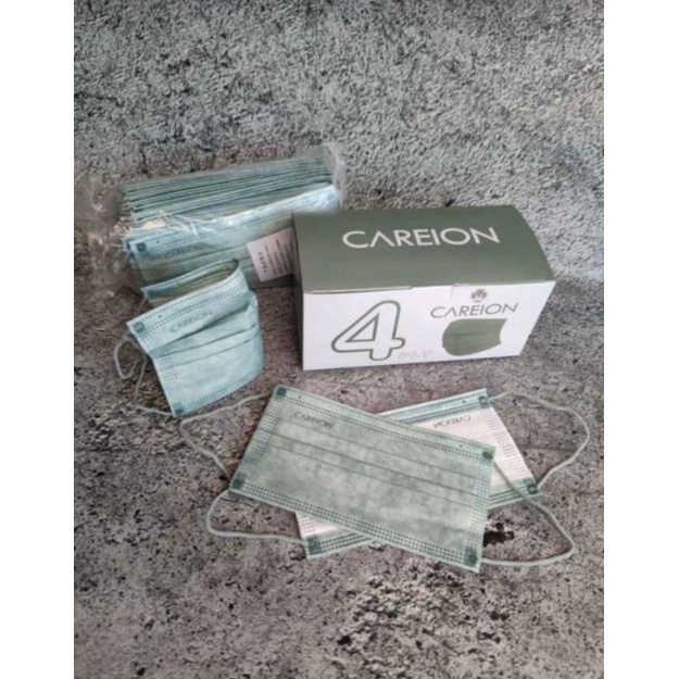 Masker Careion Warna 4ply isi 50 pcs / Masker earloop careion 4 ply warna