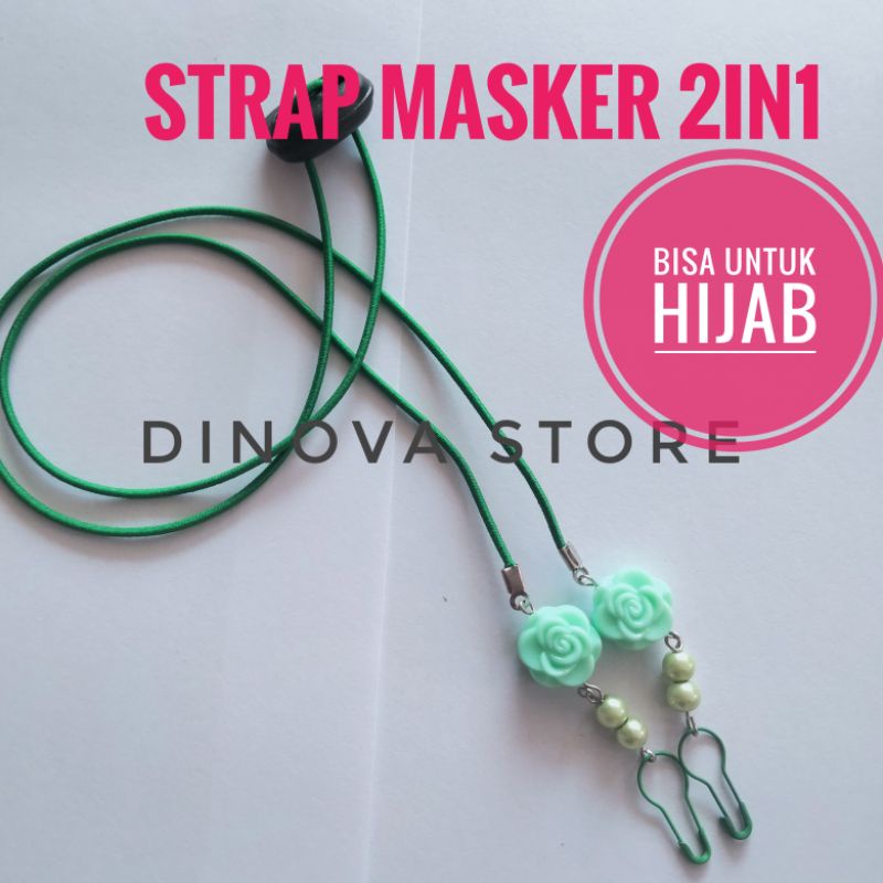 strap masker BUNGA KECIL MUTIARA STOPPER/STRAP MASK/KALUNG MASKER/TALI MASKER/strap masker hijab