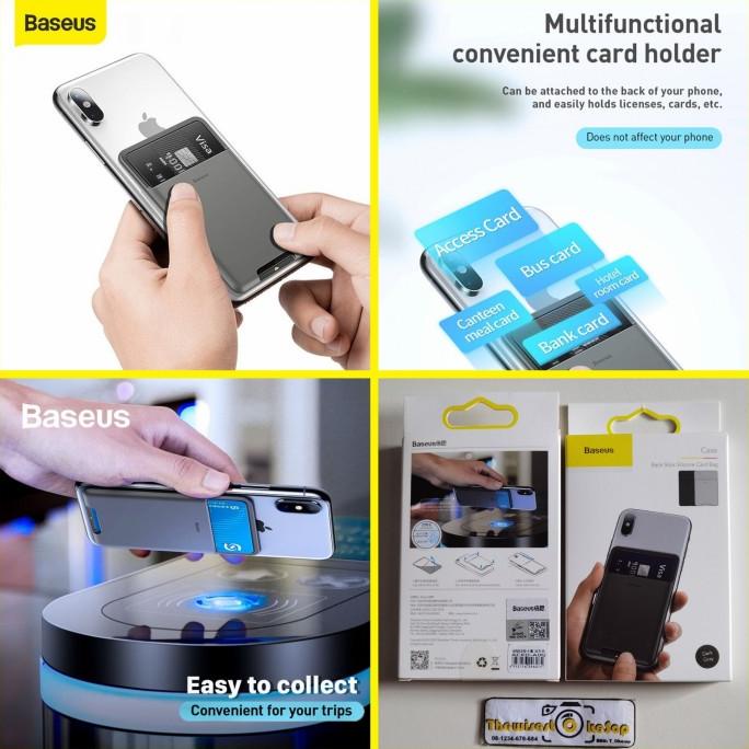 

Buruan serbu] BASEUS STICKY CARD HOLDER DOMPET KARTU ATM TEMPELAN PEREKAT POCKET HP